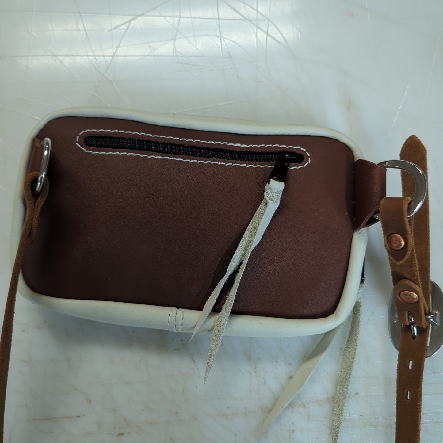 Crossbody Bag - Cream and brown