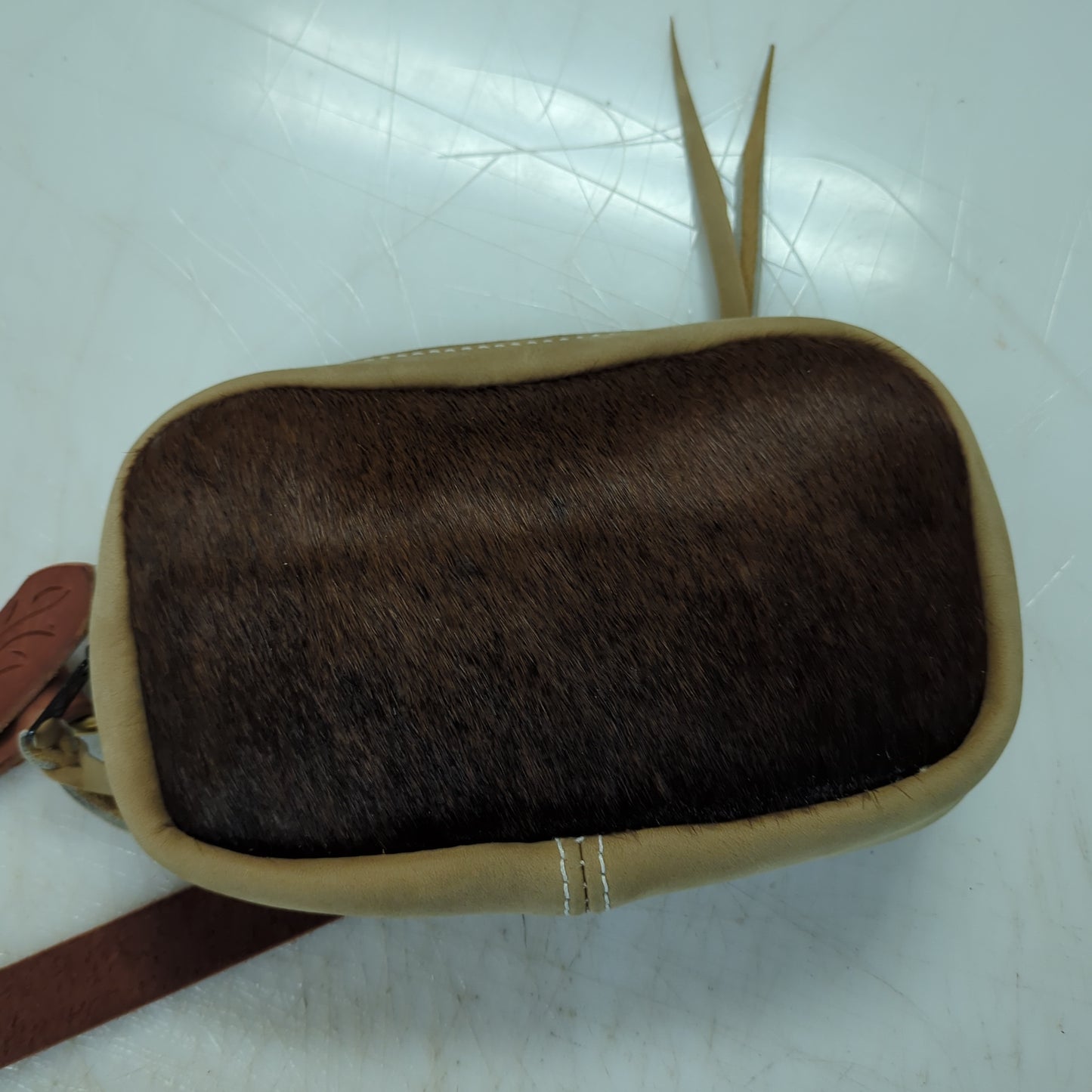 Crossbody Bag - Hair on front with carved strap