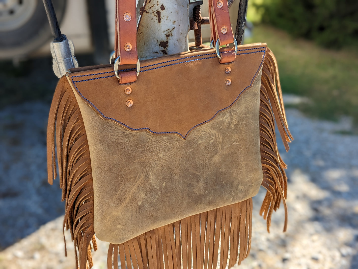 Fringe Purse - Tan and Brown