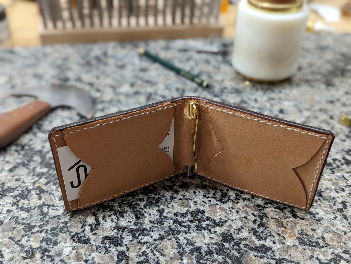 Money Clip Wallet - Basket Stamped