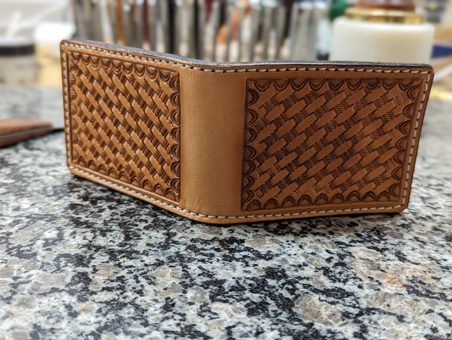 Money Clip Wallet - Basket Stamped